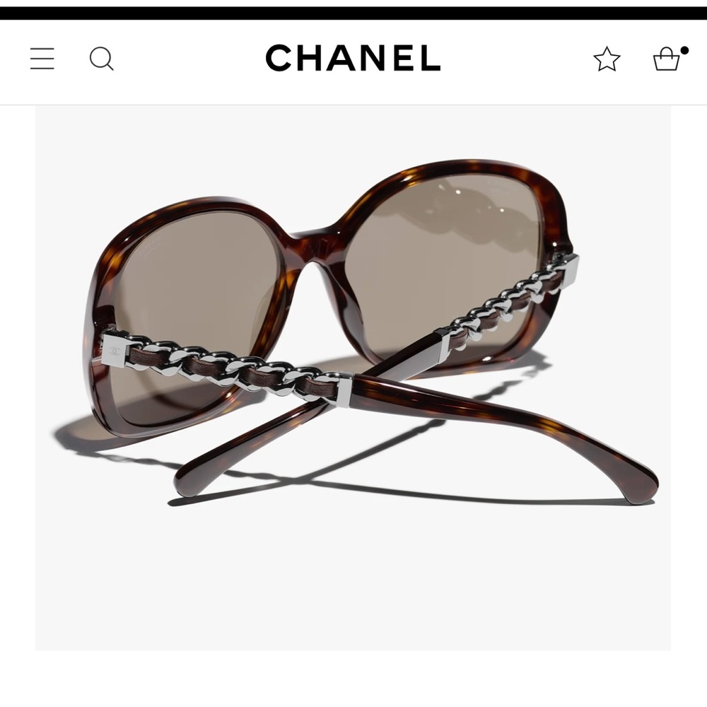 New! Chanel 5470 Square Sunglasses - Tortoise frame, Black Chain Polarized - Picture 2 of 9